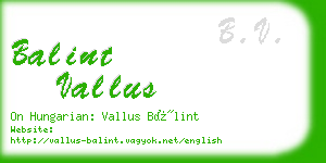 balint vallus business card